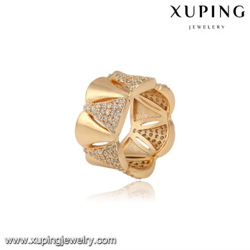 14978 Fashion elegant jewelry 18 carat ladies finger gold ring design wholesale diamond zircon ring